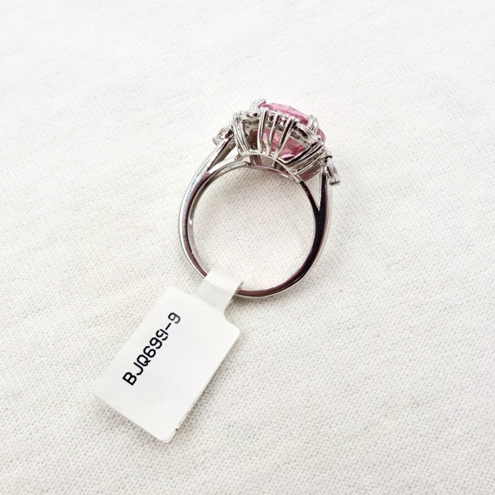 BELLA LUCE PINK CZ STERLING SILVER RING - Picture 7 of 10